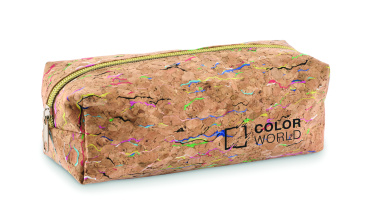 Logo trade business gifts image of: Coloured cork pencil case