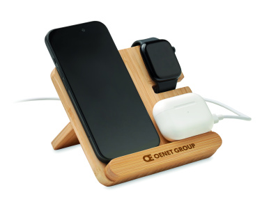 Logo trade corporate gifts picture of: 3 in 1 15W wireless charger