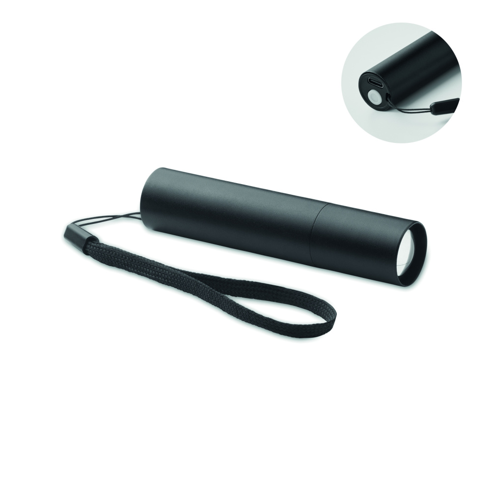 Logotrade promotional item picture of: Aluminium rechargeable torch