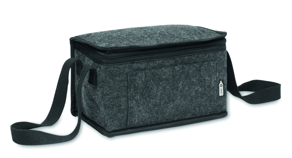 Logo trade corporate gifts image of: RPET felt cooler bag