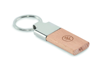 Logo trade advertising products image of: Key ring with rubber wood
