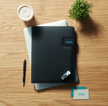 Logo trade business gifts image of: A4 folder and wireless charger