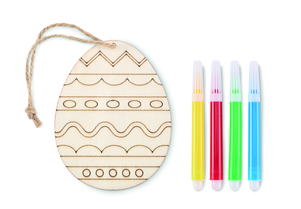 Logotrade promotional product image of: Wooden egg painting set