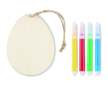 Logo trade promotional merchandise image of: Wooden egg painting set