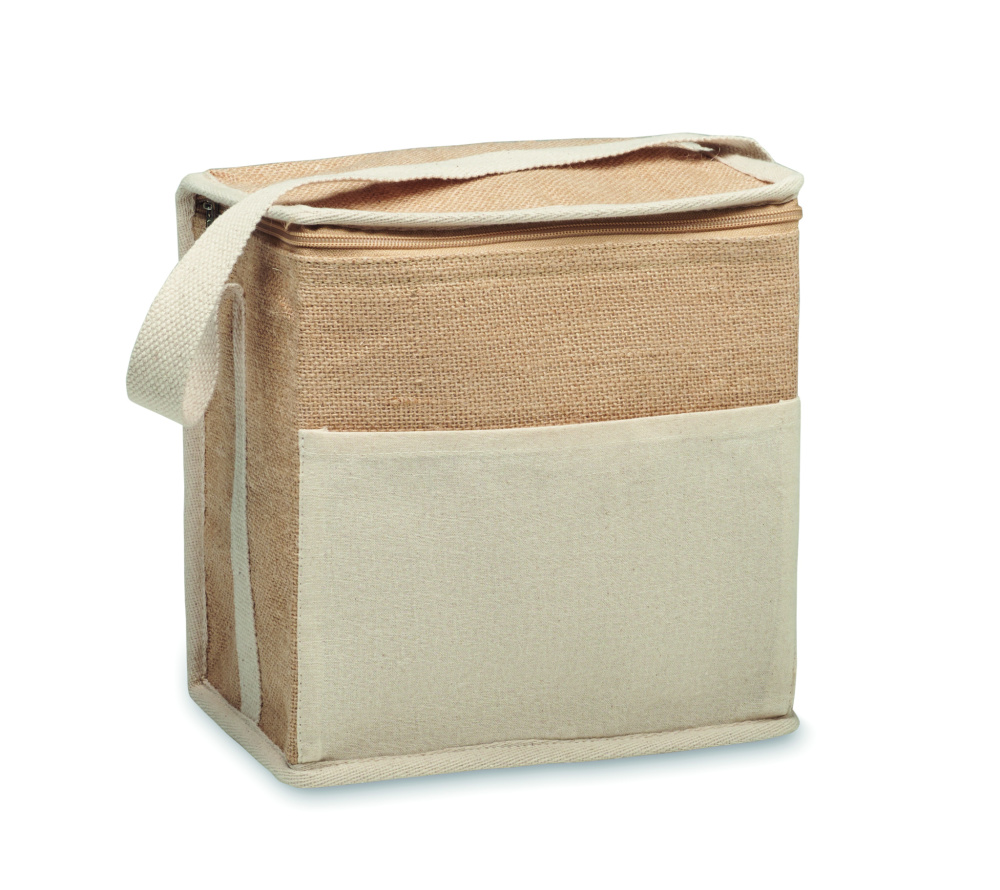 Logo trade promotional item photo of: Jute and canvas cooler bag 3L