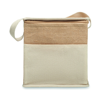 Logo trade advertising products picture of: Jute and canvas cooler bag 3L