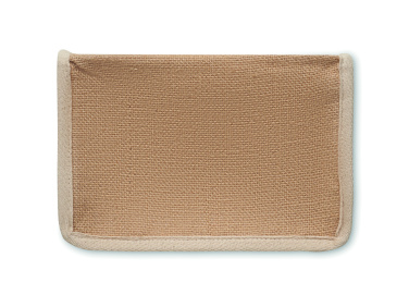 Logo trade promotional gifts image of: Jute and canvas cooler bag 3L