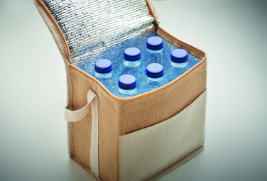 Logotrade promotional gift image of: Jute and canvas cooler bag 3L