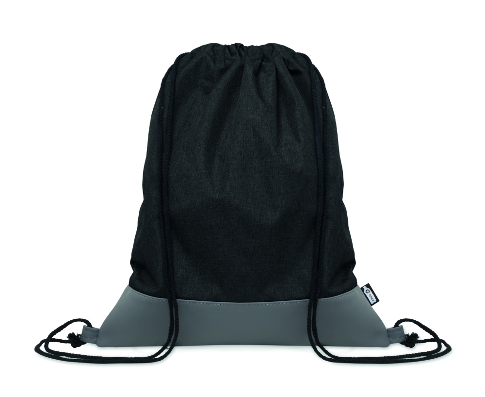 Logo trade advertising products image of: RPET PU drawstring bag 2 tone