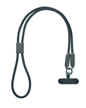 Logo trade promotional merchandise image of: 60W phone holder lanyard cable