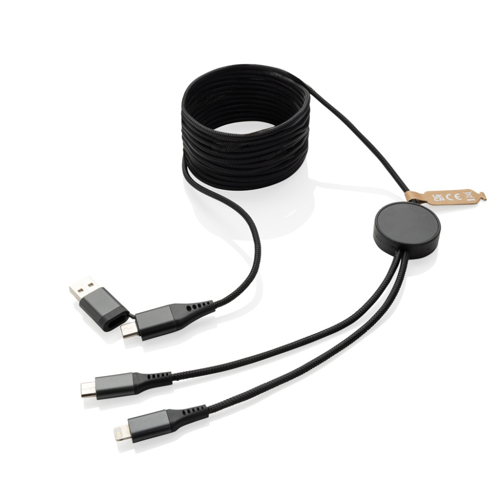 Logotrade promotional gift image of: Terra RCS recycled PET 3 meter  4-in-1 cable
