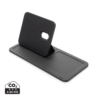 Logotrade promotional merchandise image of: Swiss Peak 3 in 1 RCS recycled PU wireless charger desk tray
