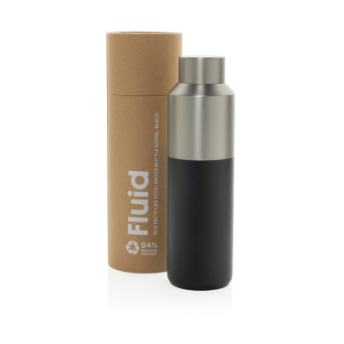 Logo trade promotional merchandise picture of: Fluid RCS certified recycled steel water bottle 600ml