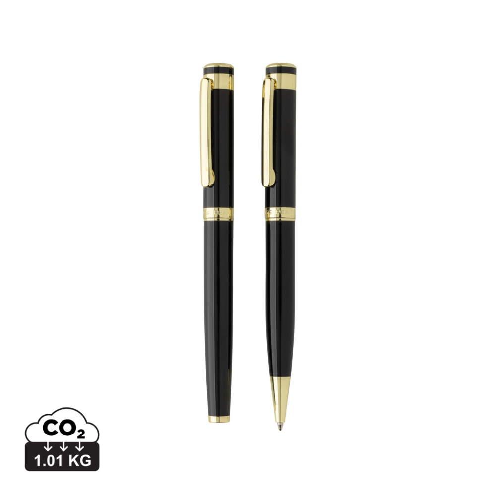 Logotrade promotional product picture of: Swiss Peak Luca RCS recycled brass deluxe pen set
