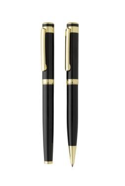 Logo trade promotional giveaways image of: Swiss Peak Luca RCS recycled brass deluxe pen set