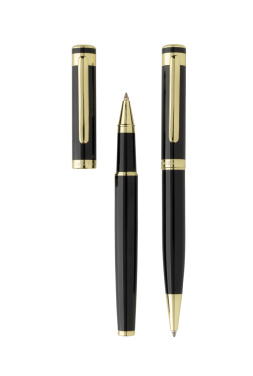 Logo trade promotional gift photo of: Swiss Peak Luca RCS recycled brass deluxe pen set