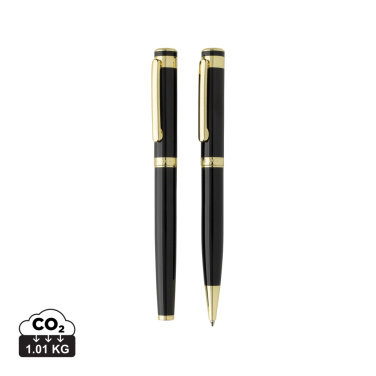 Logo trade promotional gifts picture of: Swiss Peak Luca RCS recycled brass deluxe pen set