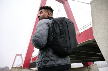 Logo trade promotional gift photo of: SP Aware™ RPET Edin 100% recycled 15.6 inch laptop backpack