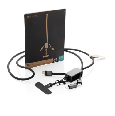 Logotrade promotional giveaway picture of: Terra RCS recycled PET phone cord with dual charge cable
