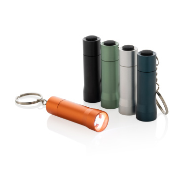 Logo trade business gifts image of: Flash RCS recycled aluminium keychain torch