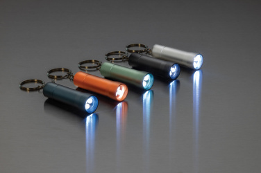 Logo trade promotional products image of: Flash RCS recycled aluminium keychain torch