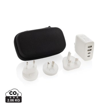 Logo trade promotional items image of: TravelCharge Pro RCS rplastic travel charger with USB C