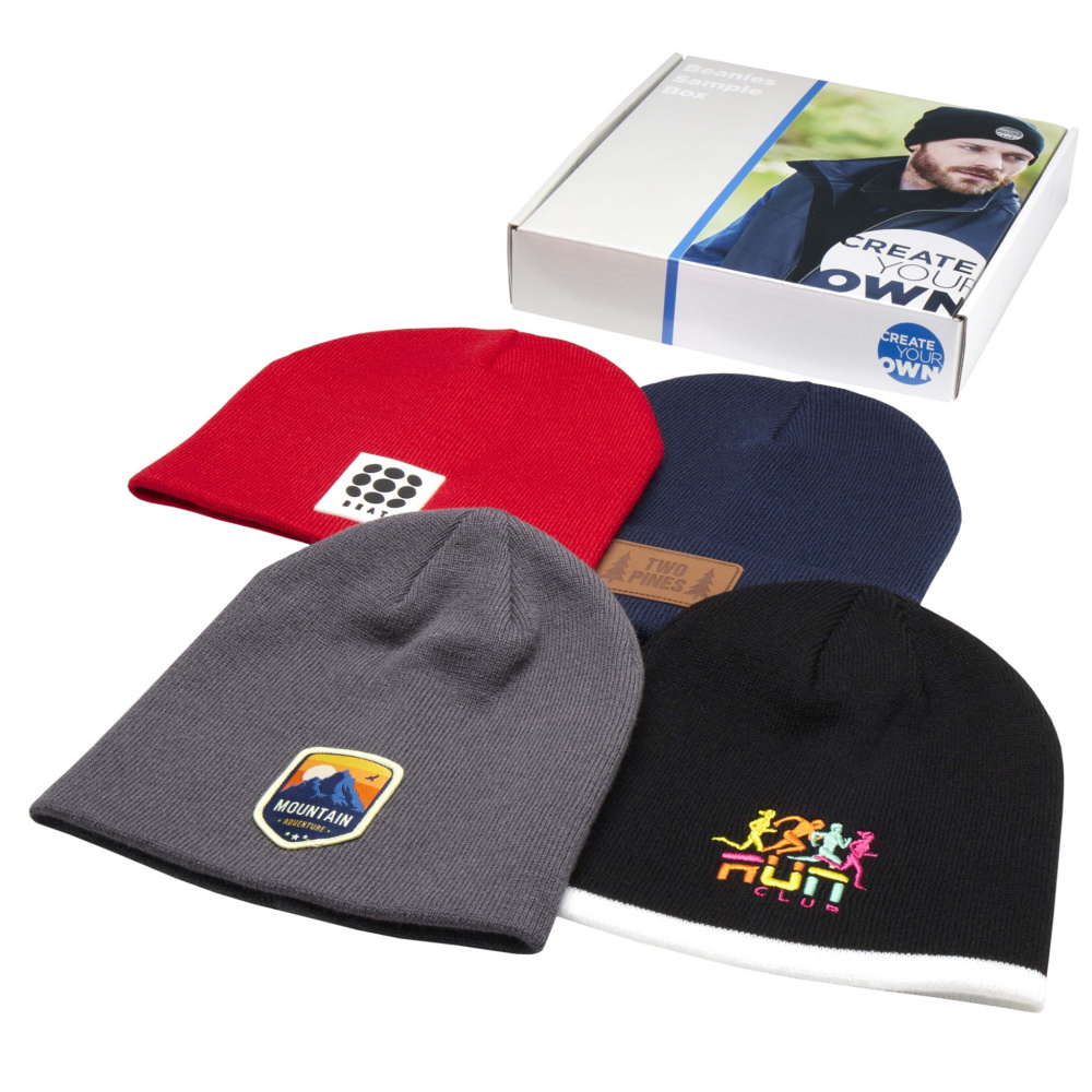 Logo trade promotional merchandise photo of: Beanie sample box