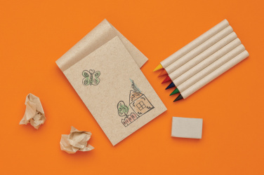 Logo trade promotional gift photo of: Micki GRS infinity 6pc coloring pencil set with notepad