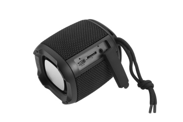 Logo trade promotional giveaways image of: Bluetooth speaker HERMON Schwarzwolf
