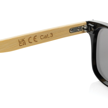 Logo trade promotional merchandise picture of: Prism RCS recycled plastic sunglasses with bamboo frame