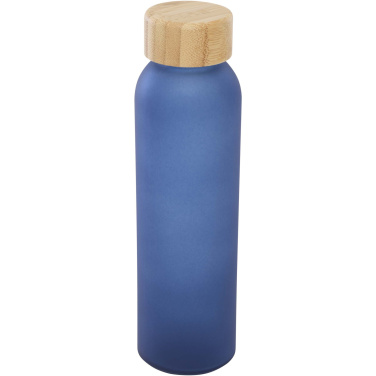 Logo trade promotional merchandise image of: Lume 500 ml matte soda lime glass bottle with bamboo lid