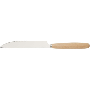 Logotrade advertising product picture of: Root 5-piece stainless steel and beech wood cutlery set