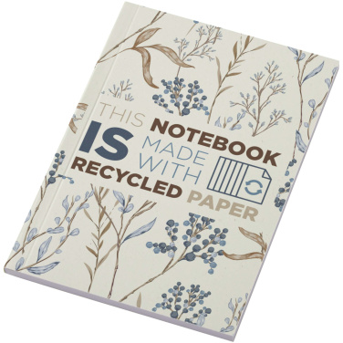 Logo trade promotional giveaways image of: Novella Austen A6 recycled soft cover notebook - 50 sheets