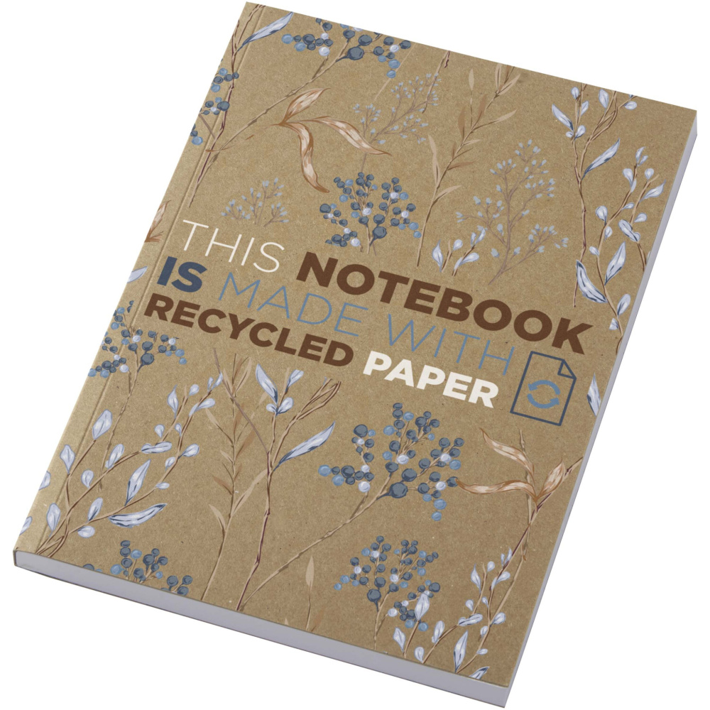 Logo trade promotional gifts image of: Novella Austen A5 recycled soft cover kraft notebook - 100 sheets