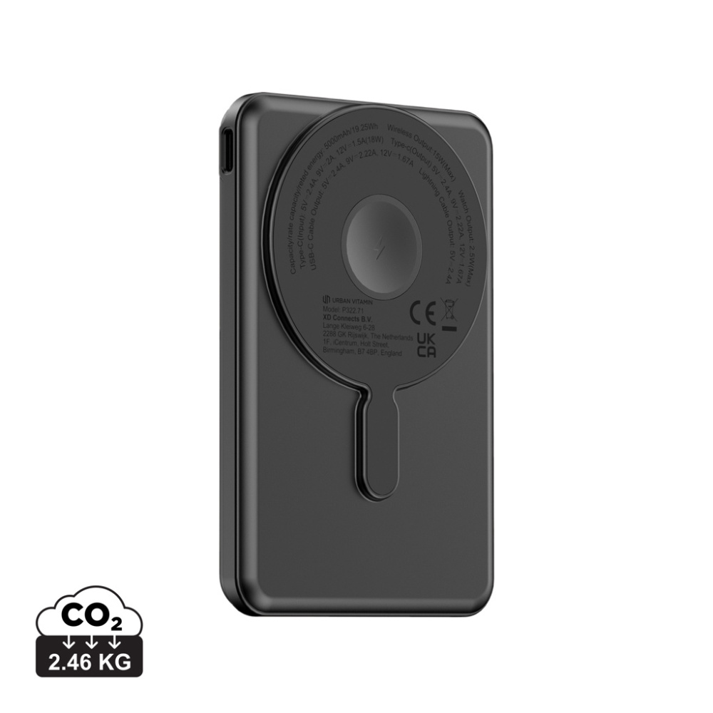Logotrade promotional merchandise picture of: Urban Vitamin Redwood 5in1 5000mah 20W PD magnetic powerbank