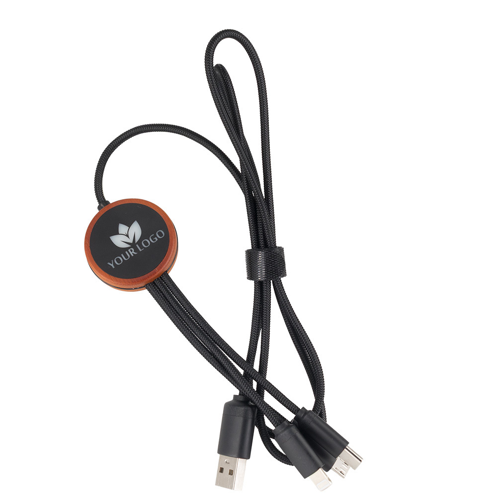 Logotrade promotional items photo of: Cable 3in1 with illuminated logo - LH-ZM04