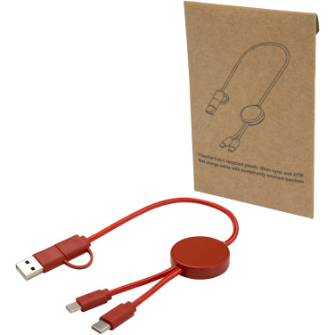 Logotrade advertising products photo of: Citala 5-in-1 recycled plastic 30 cm data sync and 27W fast charge cable