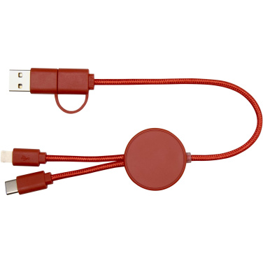 Logo trade corporate gifts picture of: Citala 5-in-1 recycled plastic 30 cm data sync and 27W fast charge cable