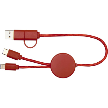 Logotrade promotional merchandise picture of: Citala 5-in-1 recycled plastic 30 cm data sync and 27W fast charge cable