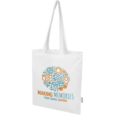 Logo trade corporate gift photo of: Madras Blend 140 g/m² GRS recycled cotton tote bag 7L