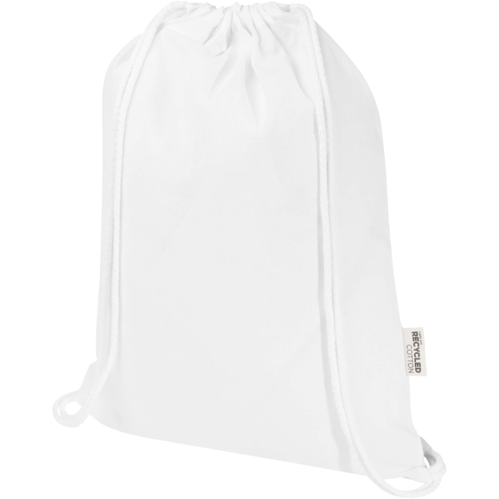 Logo trade corporate gift photo of: Oregon Blend 140 g/m² GRS recycled drawstring bag 5L