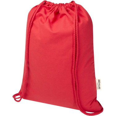 Logo trade promotional products picture of: Oregon Blend 140 g/m² GRS recycled drawstring bag 5L