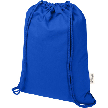 Logotrade promotional item image of: Oregon Blend 140 g/m² GRS recycled drawstring bag 5L
