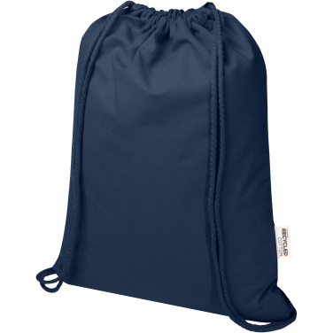 Logo trade business gifts image of: Oregon Blend 140 g/m² GRS recycled drawstring bag 5L
