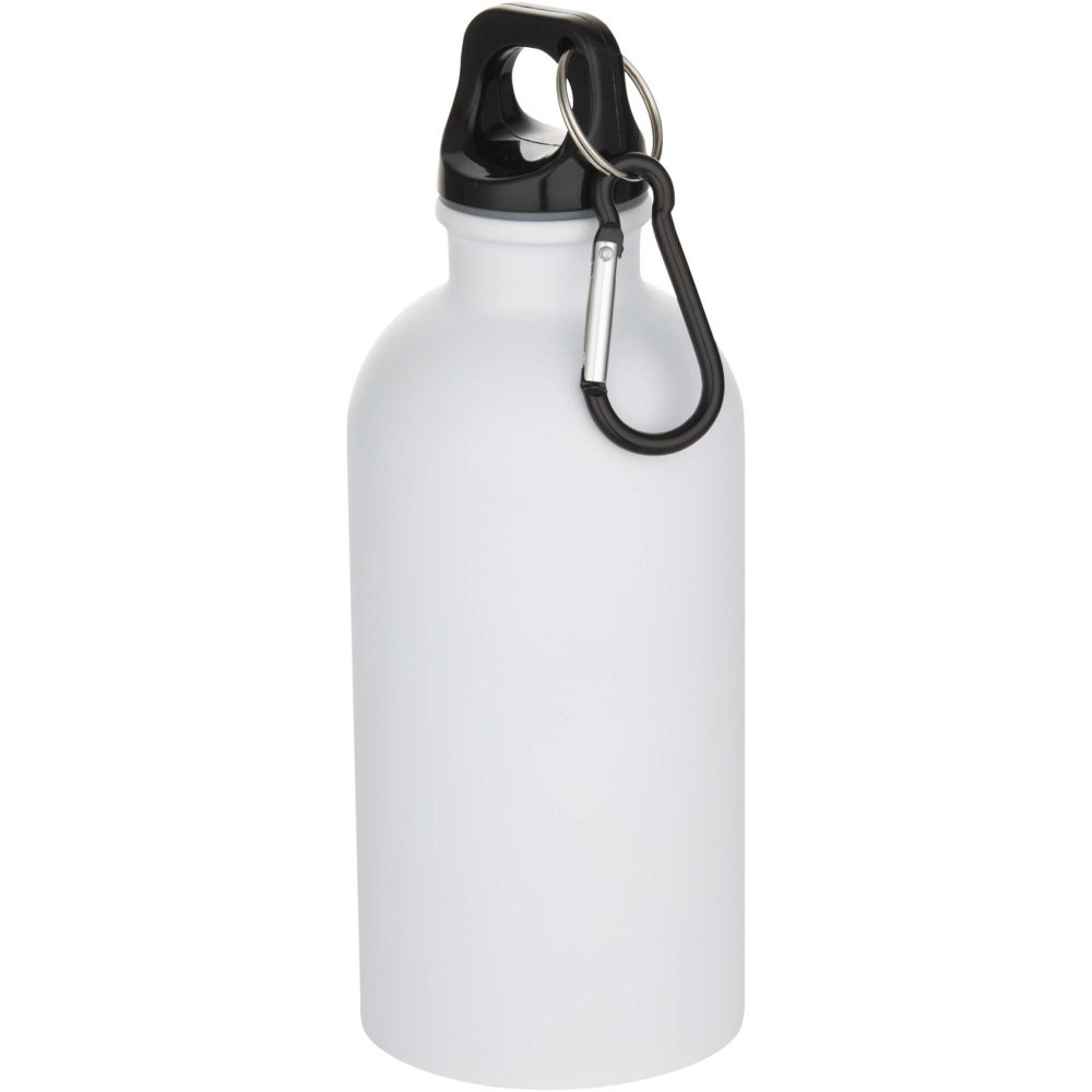 Logotrade promotional gifts photo of: Oregon 400 ml matte RCS recycled single wall stainless steel water bottle with carabiner