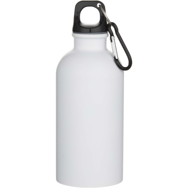 Logotrade promotional item picture of: Oregon 400 ml matte RCS recycled single wall stainless steel water bottle with carabiner