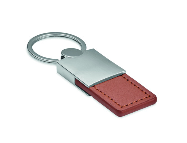 Logo trade corporate gifts image of: PU and metal key ring Helsinki