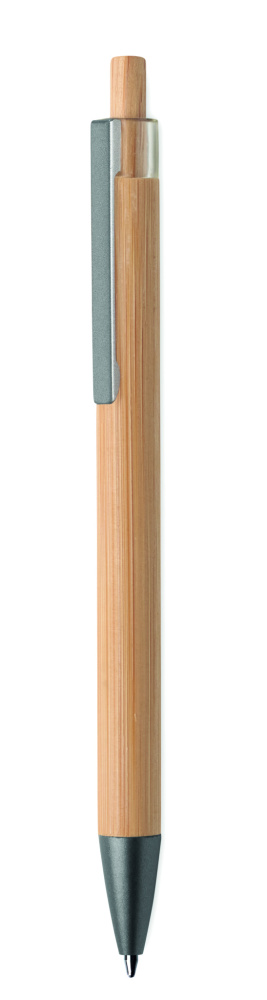 Logo trade promotional items image of: Push button bamboo pen