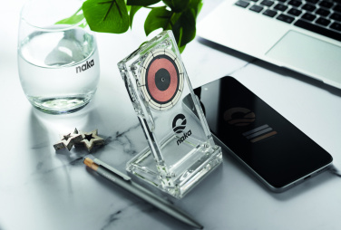 Logo trade promotional giveaways picture of: Acrylic wireless charger 15W