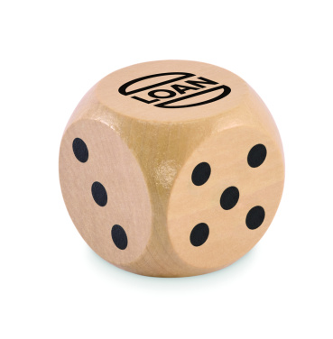 Logo trade business gifts image of: Schima wooden dice 5cm dia